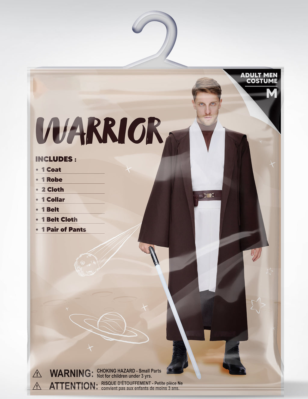 Joyfy Men's Priest Costume Black Priest Father Robe Stole for Halloween Party Dress up Cosplay