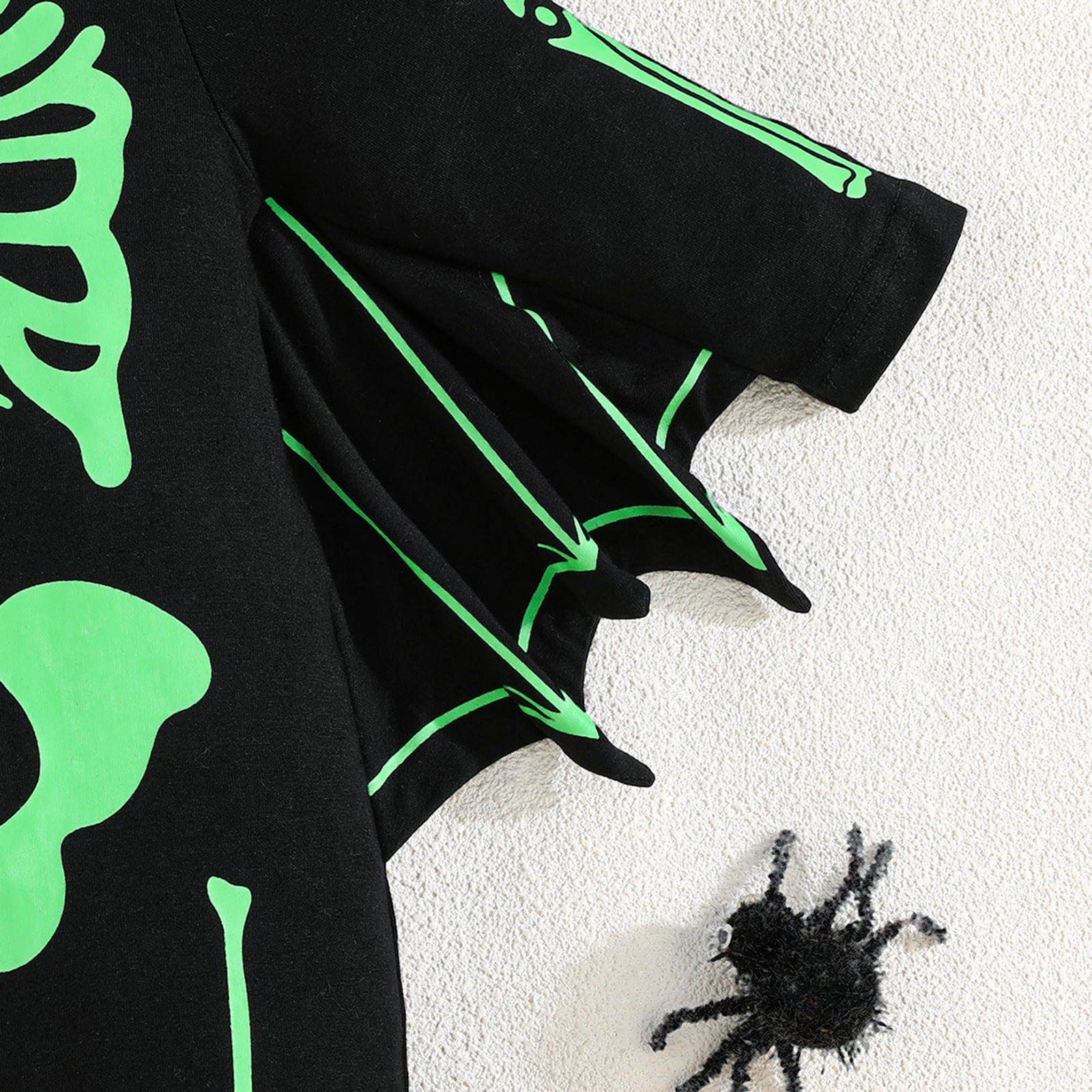 WIBACKER Baby Girl Boy Skeleton Jumpsuit Ear Hat 2PCS Outfit 3 Months-3 Years Infant Toddler Halloween Bats Costumes with Wings Cosplay Clothes