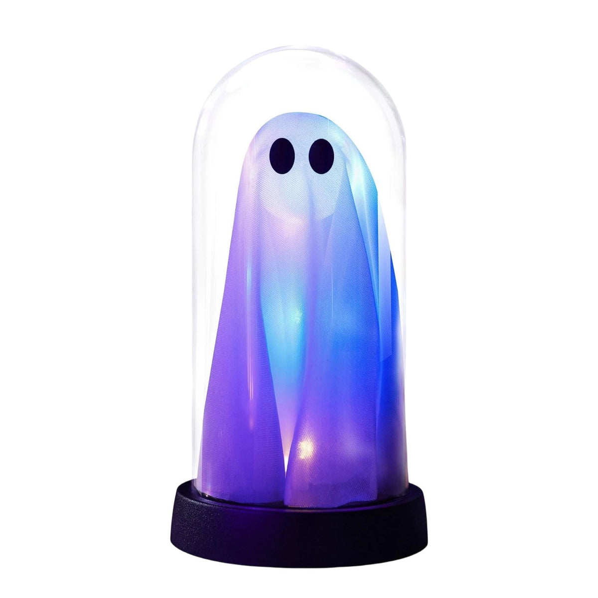 Darzheoy Halloween Decoration Ghost Cloche Lamp, with 3 Mini Figurines, Halloween Ghost Spooky, White Warm Glow, 1 Count