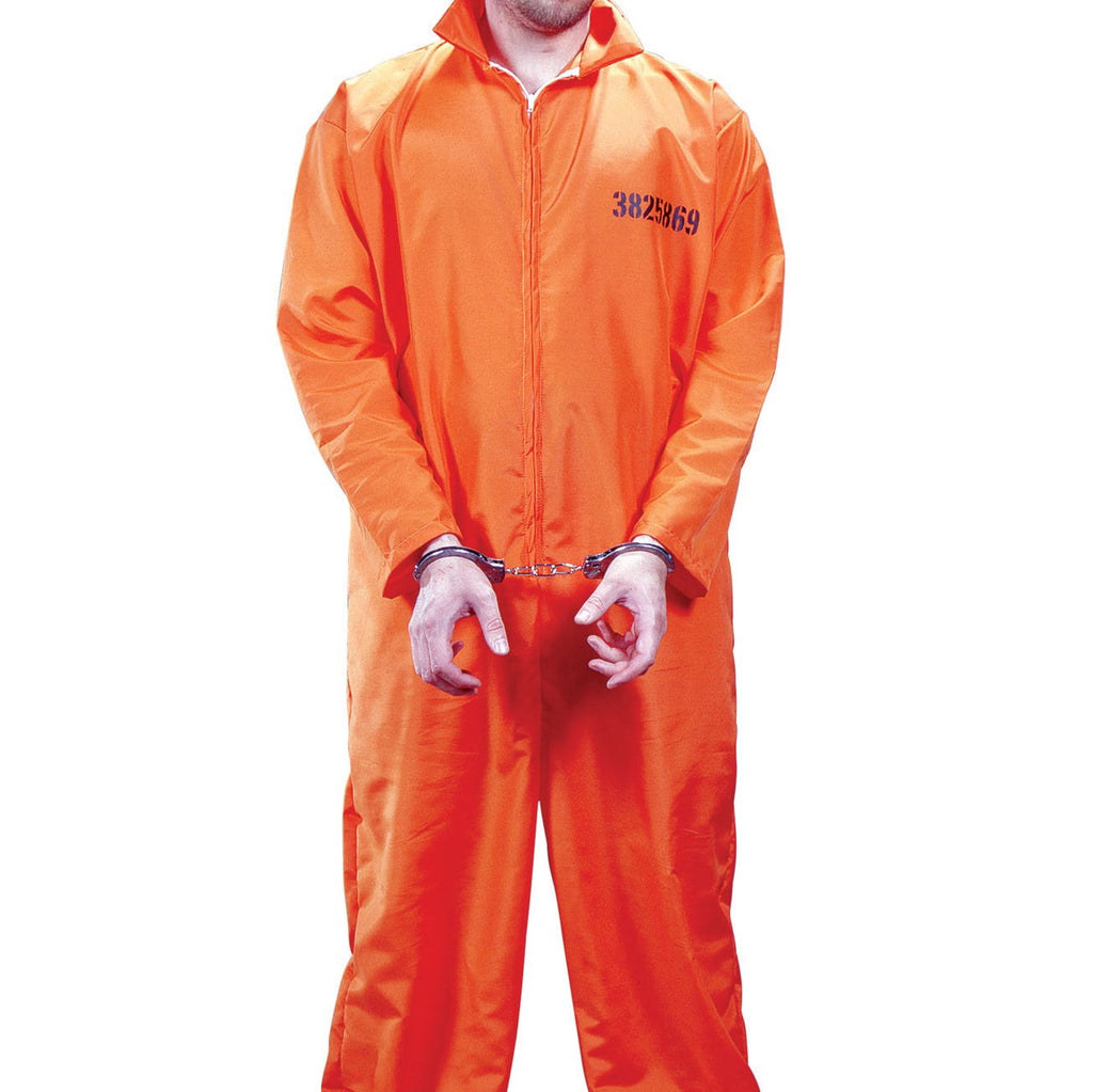 Fun World Got Busted Orange Jumpsuit Men's Halloween Fancy-Dress Costume for Adult, One Size
