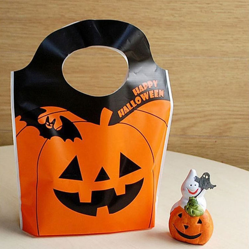 Halloween Treat Bags, Resealable Cellophane Bags, 50 Pcs Wrap Cellophane Treat Bags Party Favor Bags Candy Cookie Bags, Plastic Poly Goodie Storage Bags with Twist Ties for Halloween Party, 4.92x10.8"