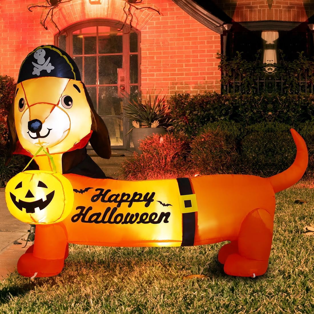GOOSH Halloween Inflatable 5 FT Halloween Dog Decorations, Halloween Inflatable Dog with Built-in Lights, Halloween Decorations Outdoor Clearance For Halloween/Holiday/Garden/Yard