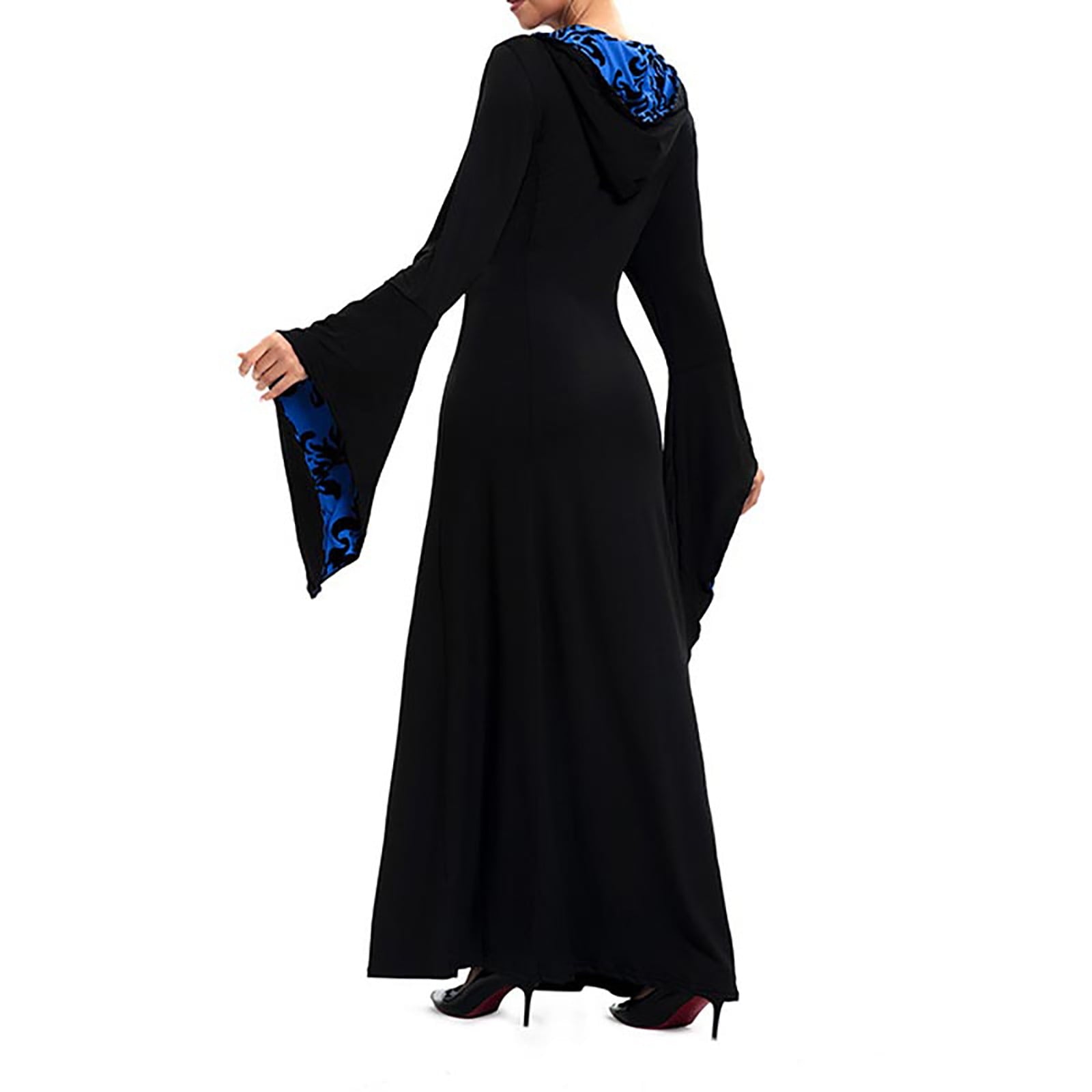 LYXSSBYX Maxi Dresses for Women Women's Long Sleeve Neck Dress Floor Length Cosplay Dress Plus Size Dress