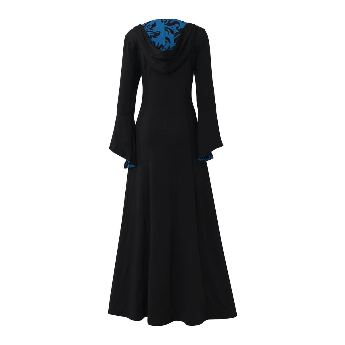 Medieval Damask Gown, Renaissance Witch Costume, Halloween Vampire Dress, Bell Sleeve Hooded Gown, Women Victorian Gothic Hooded Witch Dress Vampire Sorceress Vintage Renaissance Ball Gown, Red L