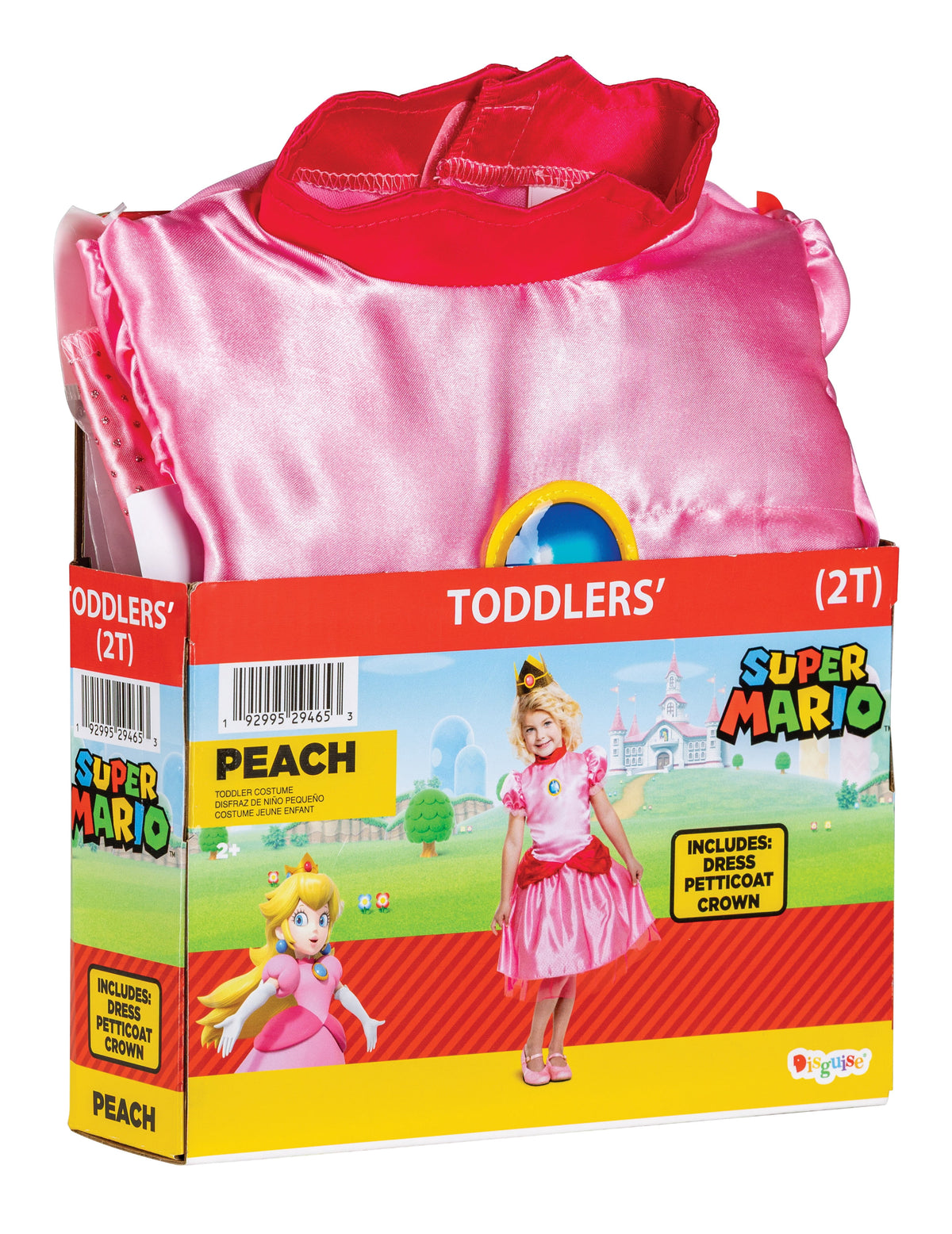 Nintendo Super Mario Bros. Princess Peach Halloween Costume for Children, Toddlers Size 3T-4T, by Disguise