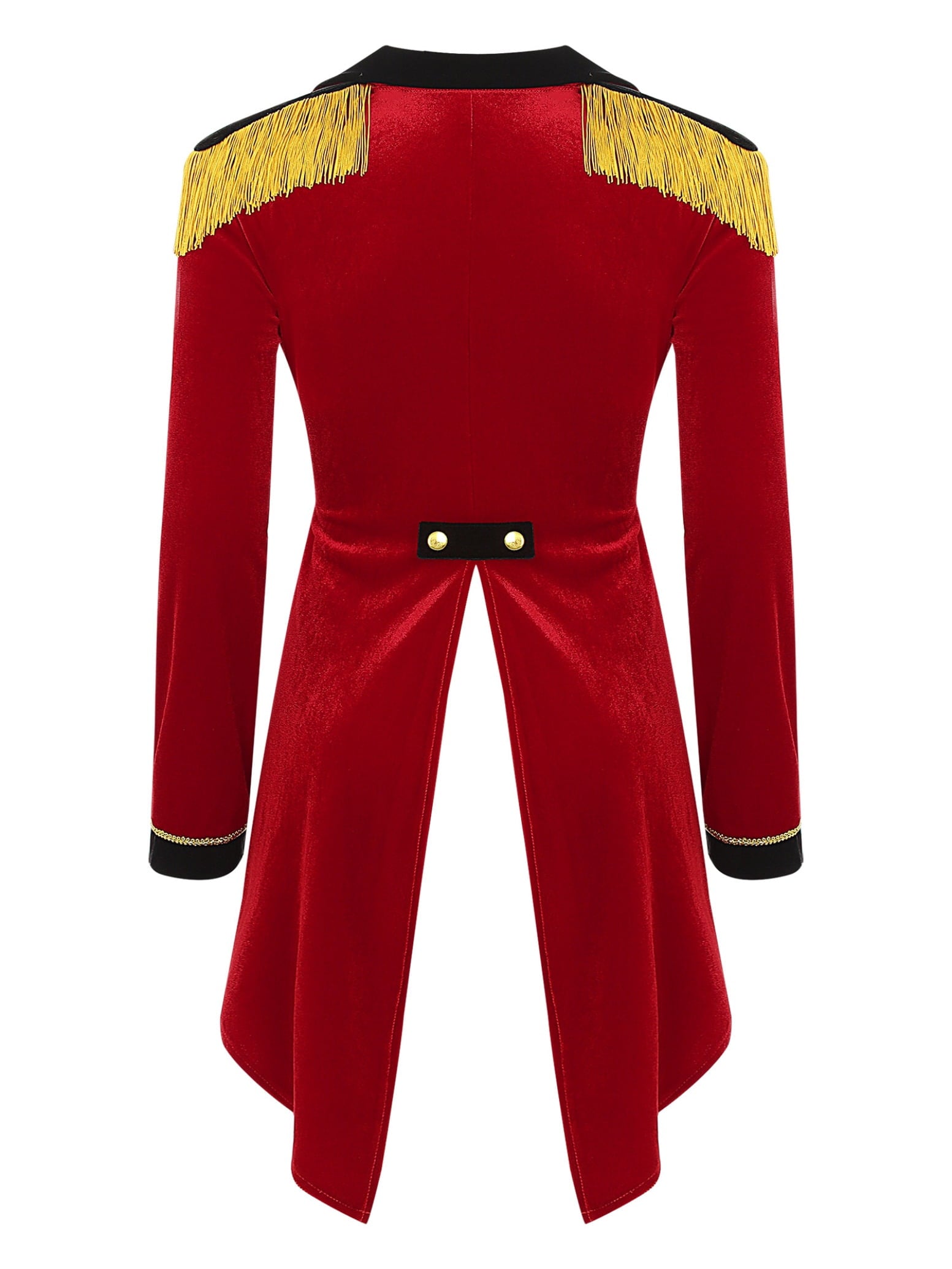 Haitryli Women's Circus Ringmaster Costume Tailcoat Jacket Lapel Velvet Collar Vintage Long Sleeve Navy Blue S