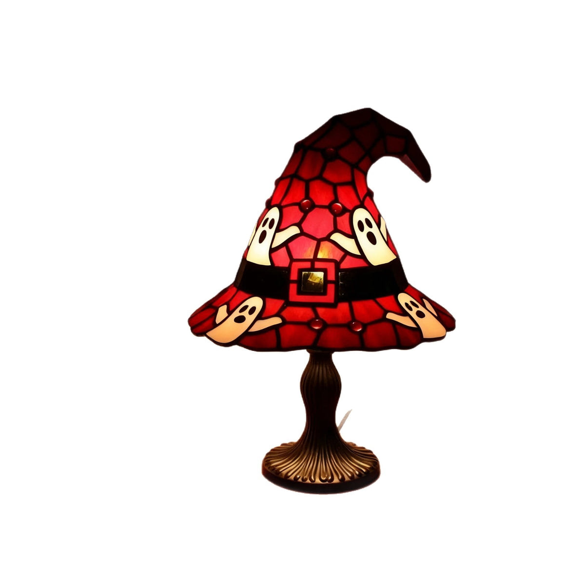 Clearance Halloween Table Lamp Decorations, Witch Hat Lamp Gifts - Handcrafted Retro Resin Witch Lamp, USB Powered Gothic Wizard Hats Night Light, Home Decor Accent Lamps for Bedroom