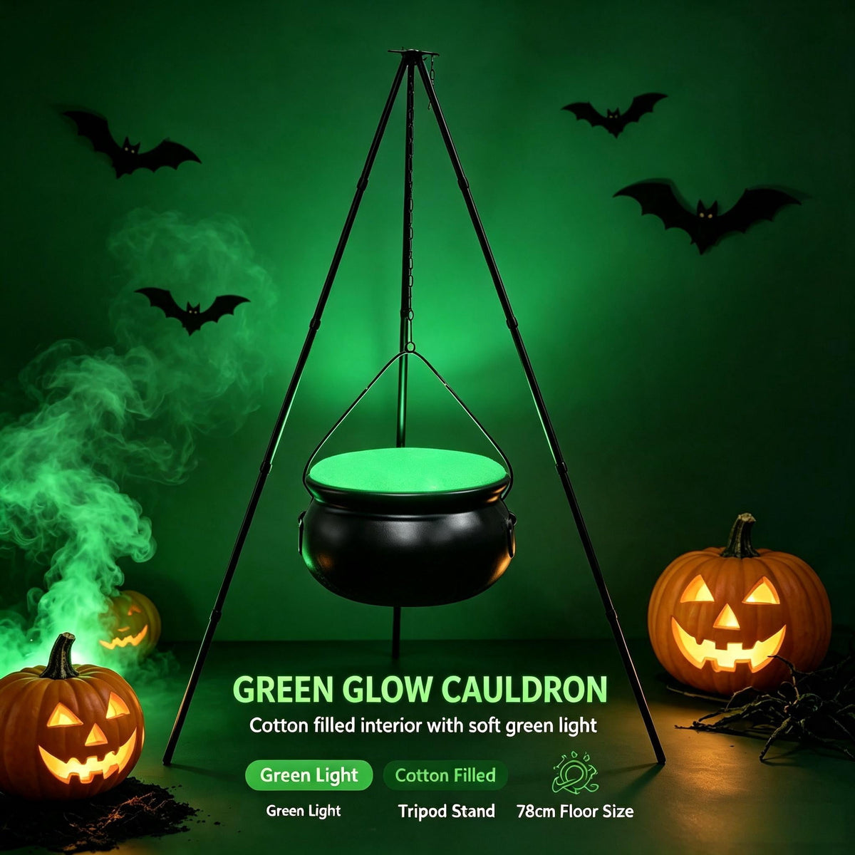 Muecwrye Halloween Decorations Outdoor, Halloween Clearance! Halloween Witches Cauldron with Lights, DIY Bubbling Cauldron Set Decor for Home Porch Outside, Halloween Party Supplies( Without Tripod)