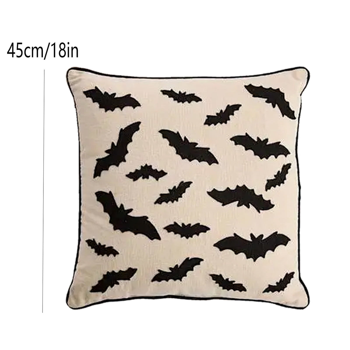 Yeciiwht Halloween Throw Pillow Cover – 18*18inch Embroidered Linen Cushion Case with Ghost, Mummy & Bat Designs, Invisible Zipper, Machine Washable