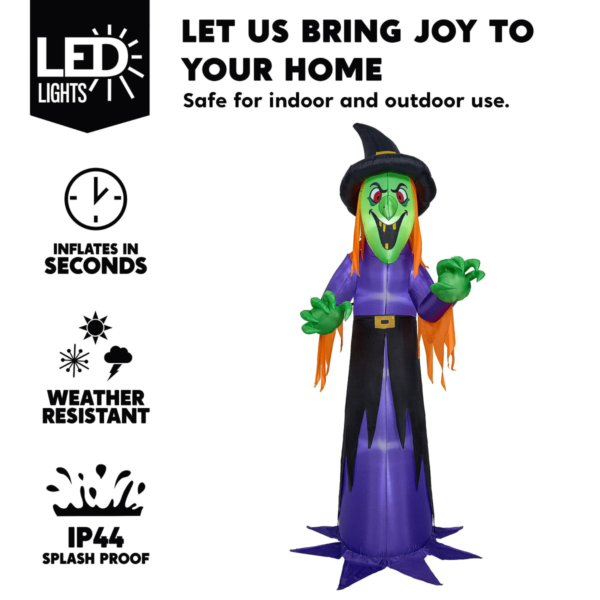 Joyfy 12 FT Halloween Inflatable Giant Grim Reaper Decoration with Built-in LEDs,Grim Reaper with Scythe Halloween Decorations Outdoor Blow Up Yard Lawn Decoration