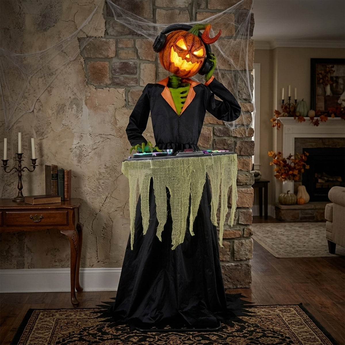 Way To Celebrate Animated DJ Jack with Turntable Halloween Outdoor Decor, 72 in