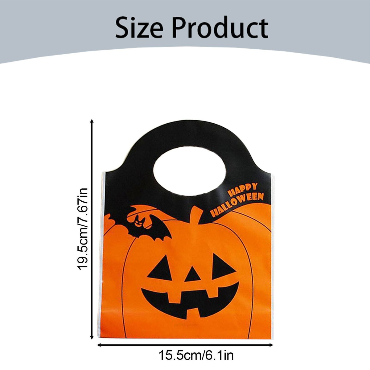 Halloween Treat Bags, Resealable Cellophane Bags, 50 Pcs Wrap Cellophane Treat Bags Party Favor Bags Candy Cookie Bags, Plastic Poly Goodie Storage Bags with Twist Ties for Halloween Party, 4.92x10.8"
