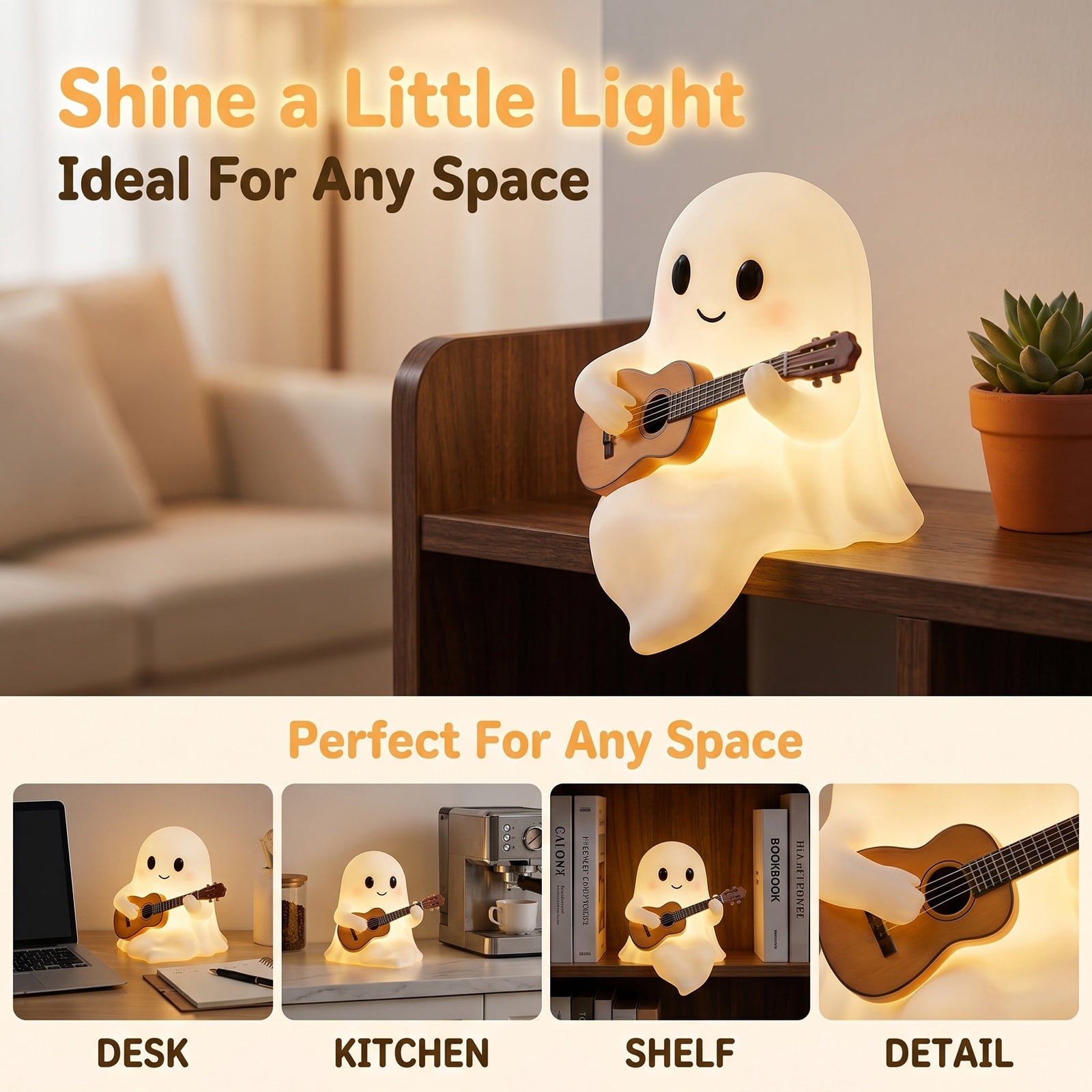YZEGDCH Halloween 3D Ghost Campfire Flickering Night Light 2 Funny Roasting Marshmallows at Campfire LED Electric Faux Flameless Campfire Nightlight Funny Halloween Decor