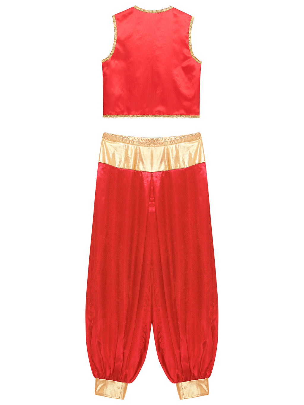 iiniim Mens Arabian Prince Costume Open Front Vest with Pants Halloween Show Fancy Dress up Outfit Royal Blue&Royal Blue S