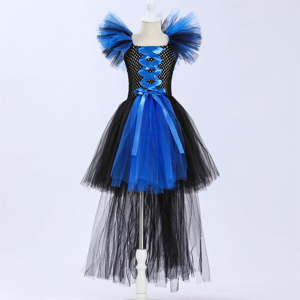 HNMKIU Halloween for Girls Toddler Kids Baby Girls Magnificent Witch Halloween Black Gown Fancy Dress Up Cosplay Party Tutu Dress Dresses E - 18-24 Months