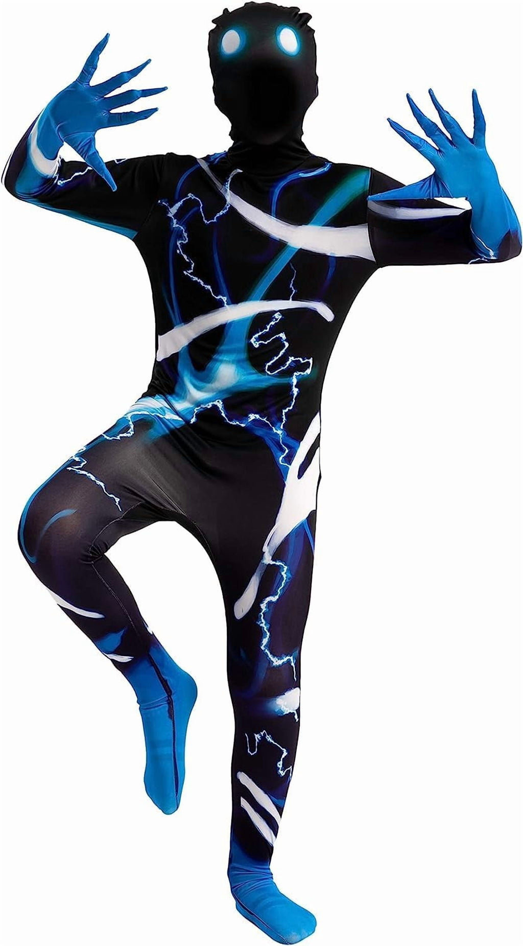 Joyfy Scary Halloween Costume for Kids, Slenderman Skin Bodysuit Skinsuit for Boys Girls Halloween Dress up Party Age up to 12 Years
