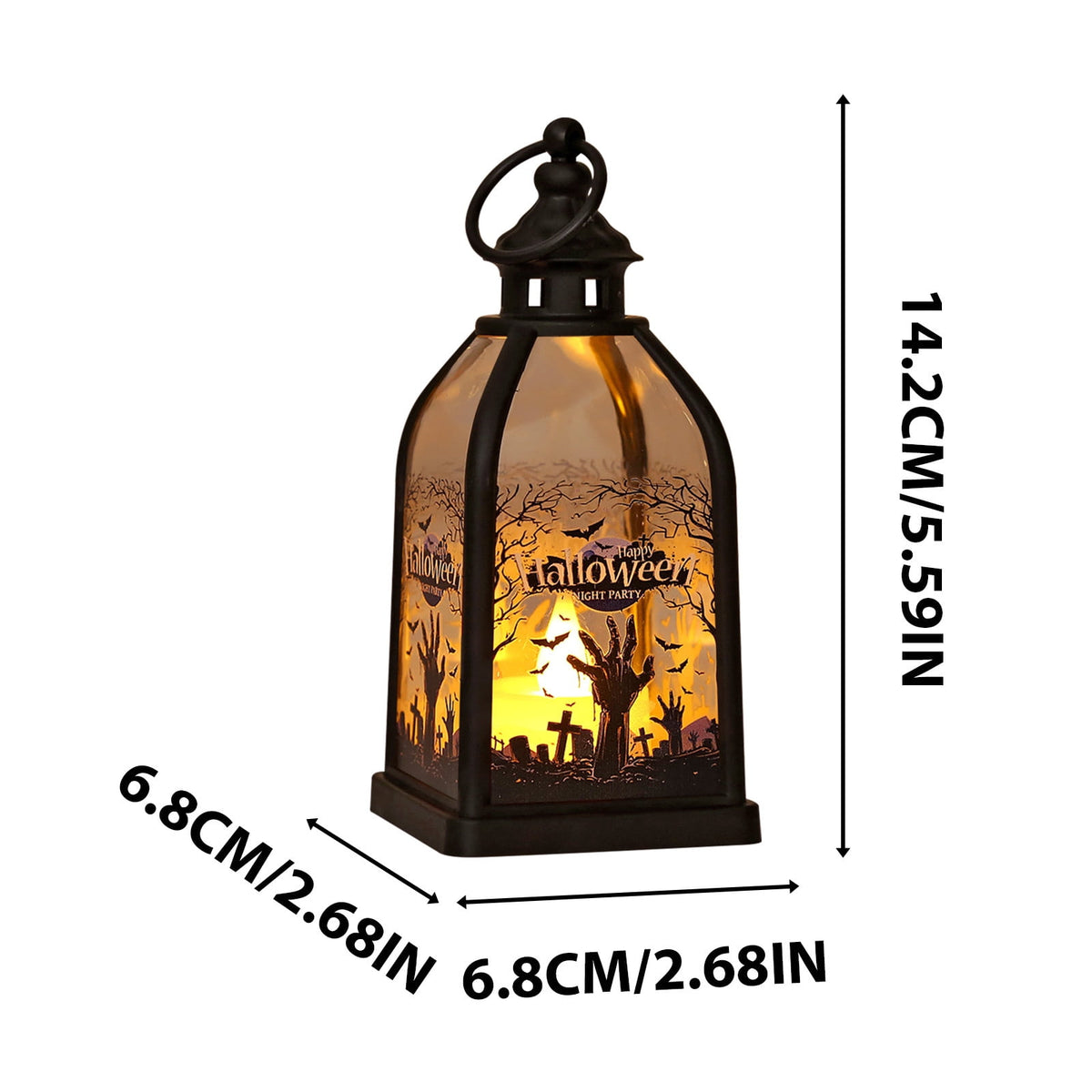 Cheapark Halloween Lanterns Decorations, Battery Operated Black Pumpkin Witch Lanterns, Flickering Light For Indoor Party Home Decor