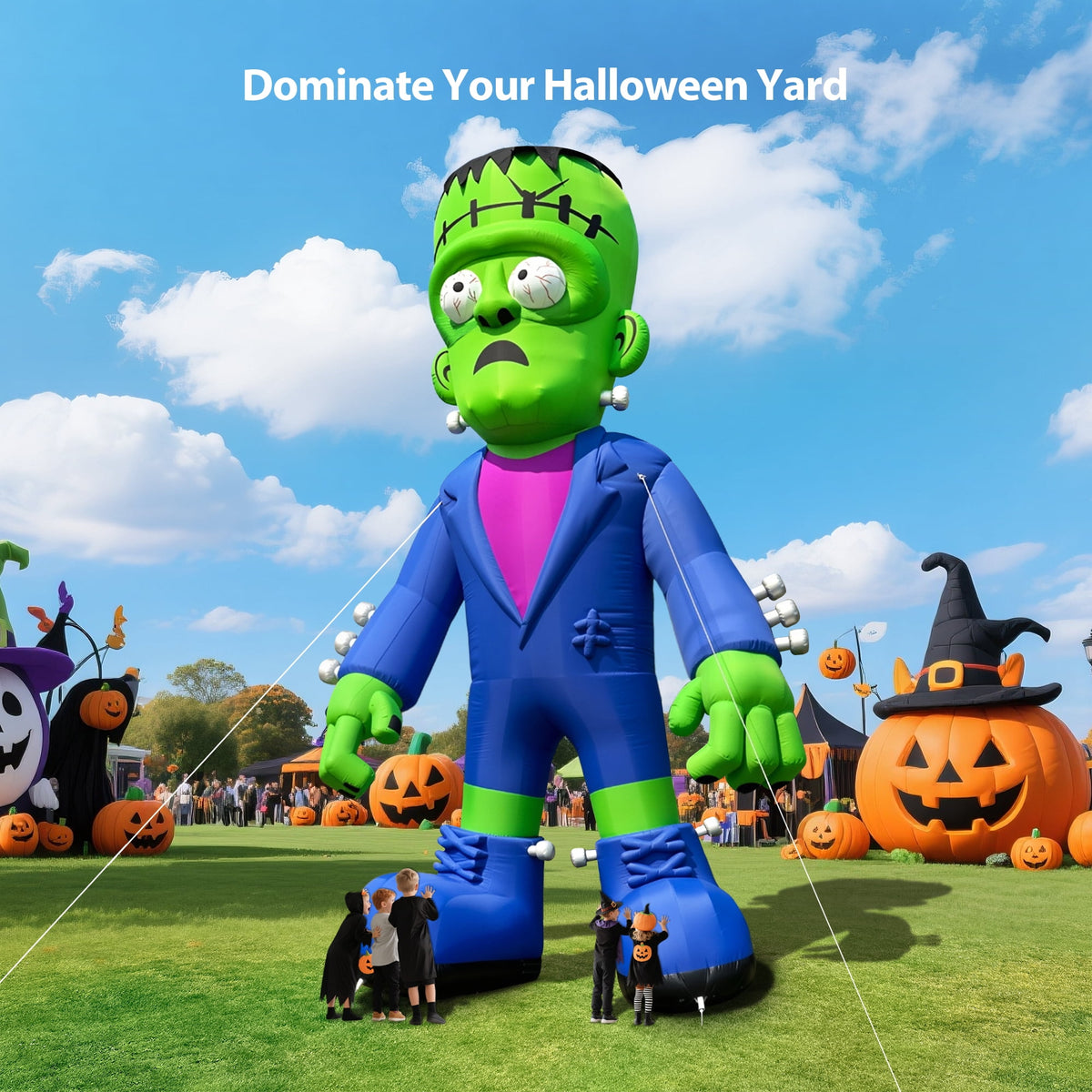 Wellcomer 20ft Giant Inflatable Frankenstein with Blower - Halloween Outdoor Decor