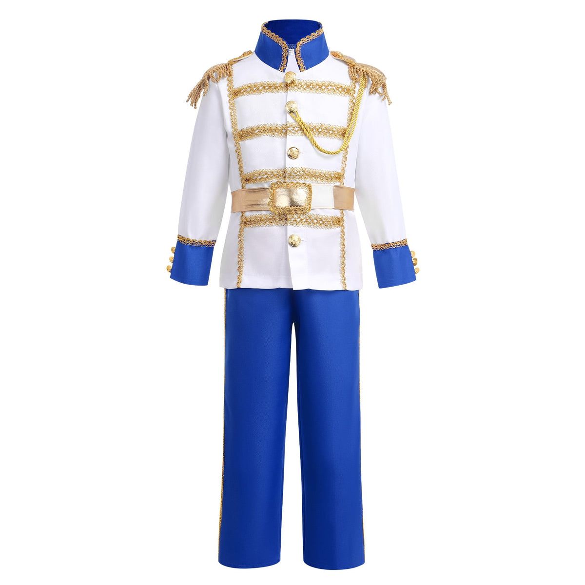 IBTOM CASTLE Boys Prince Charming Costume Halloween Cosplay Dress up Birthday Party Medieval Royal Prince Outfits for Toddler Child 3-4 Years Red 4pcs