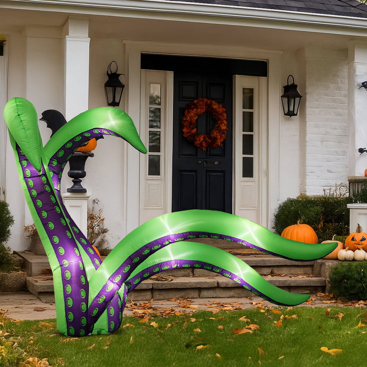 Zimtown 7 FT Halloween Inflatables Cape Octopus 2 Pack Giant Octopus Tentacles Halloween Decoration Outdoor