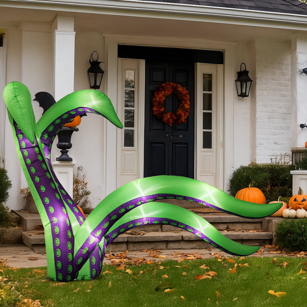 Ktaxon 7' Halloween Inflatables Decoration,Octopus Tentacle 2Pcs Blow up Decoration Octopus Legs w/ Build-in LEDs