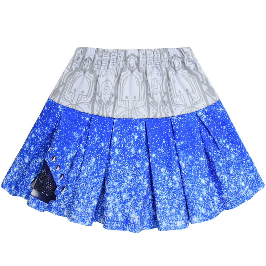 Girls Cheerleader Dress Up Outfit Skirt Set with Hair Bow & Pom Poms Monster Cosplay
