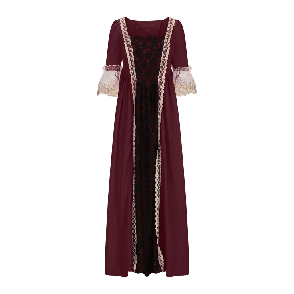 UPPADA Plus Size Victorian Dress for Women Lace Up Flare Sleeve Ball Gown with Corset Evening Party Maxi Gowns Vintage Cocktail Dress Wedding Dresses Early