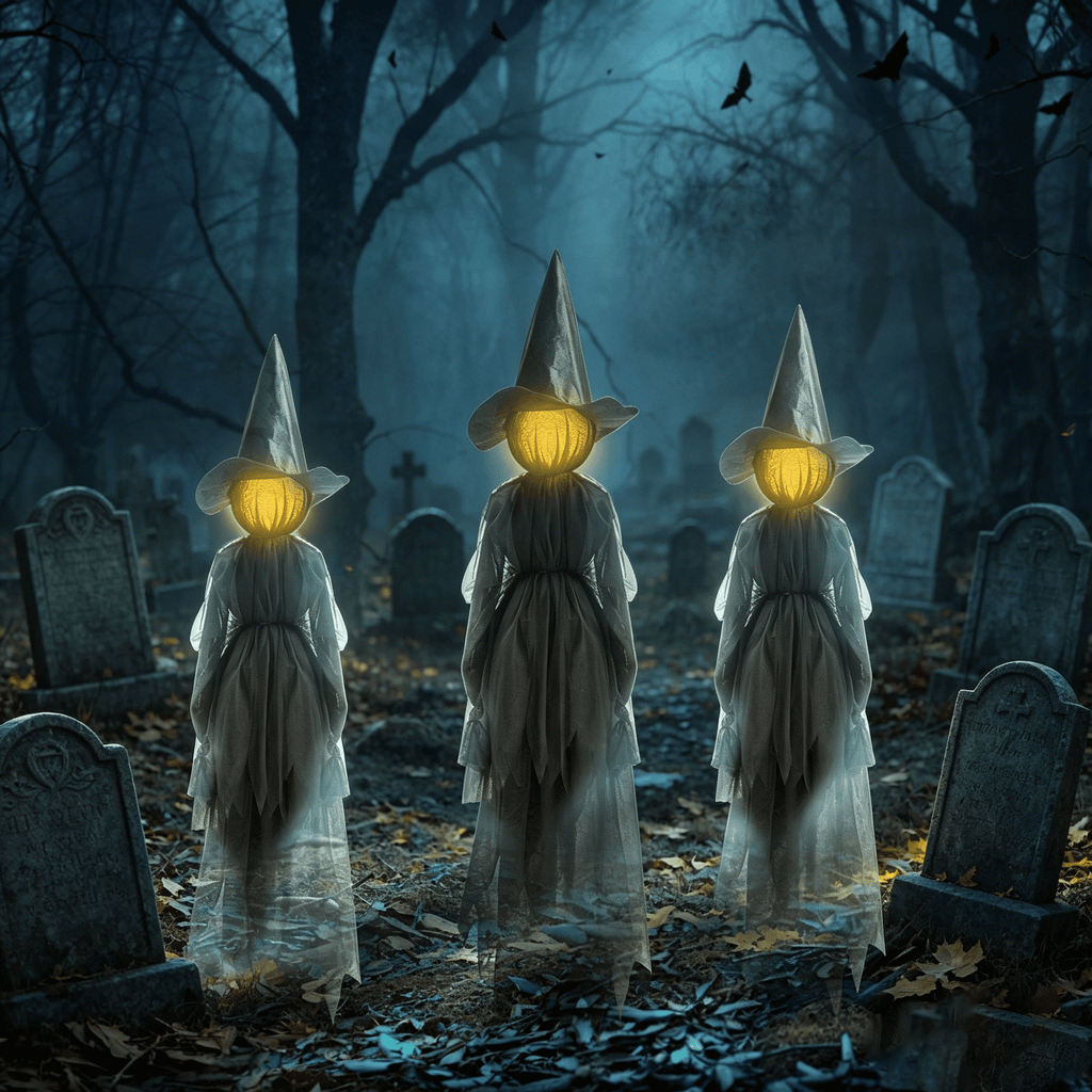 3PCS Halloween Holding Hands Screaming Witches Sound Decorations,Large Light Up Holding Hands Screaming Witches Decor for Home Outside Yard Lawn Garden Party Decoraciones