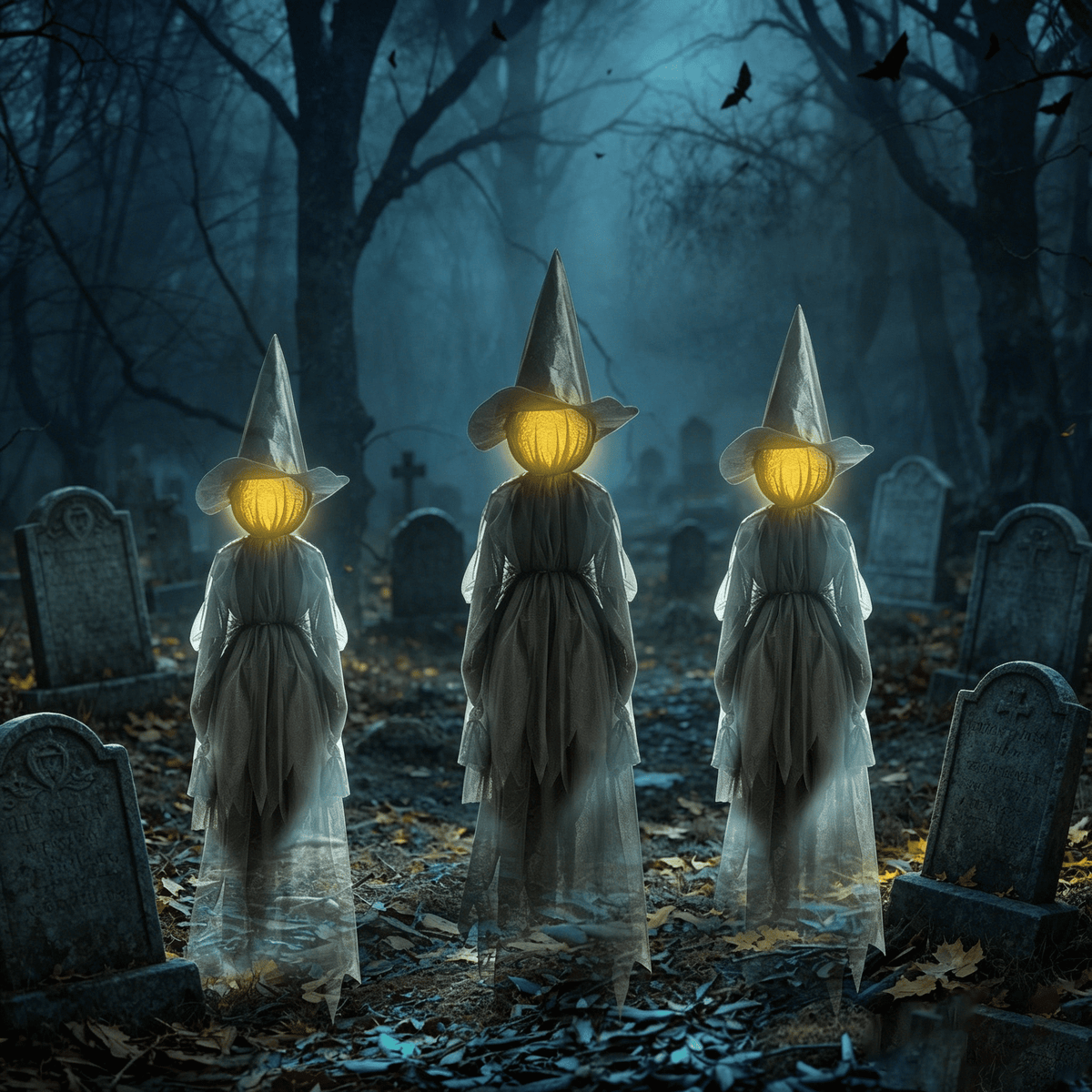 3PCS Halloween Holding Hands Screaming Witches Sound Decorations,Large Light Up Holding Hands Screaming Witches Decor for Home Outside Yard Lawn Garden Party Decoraciones