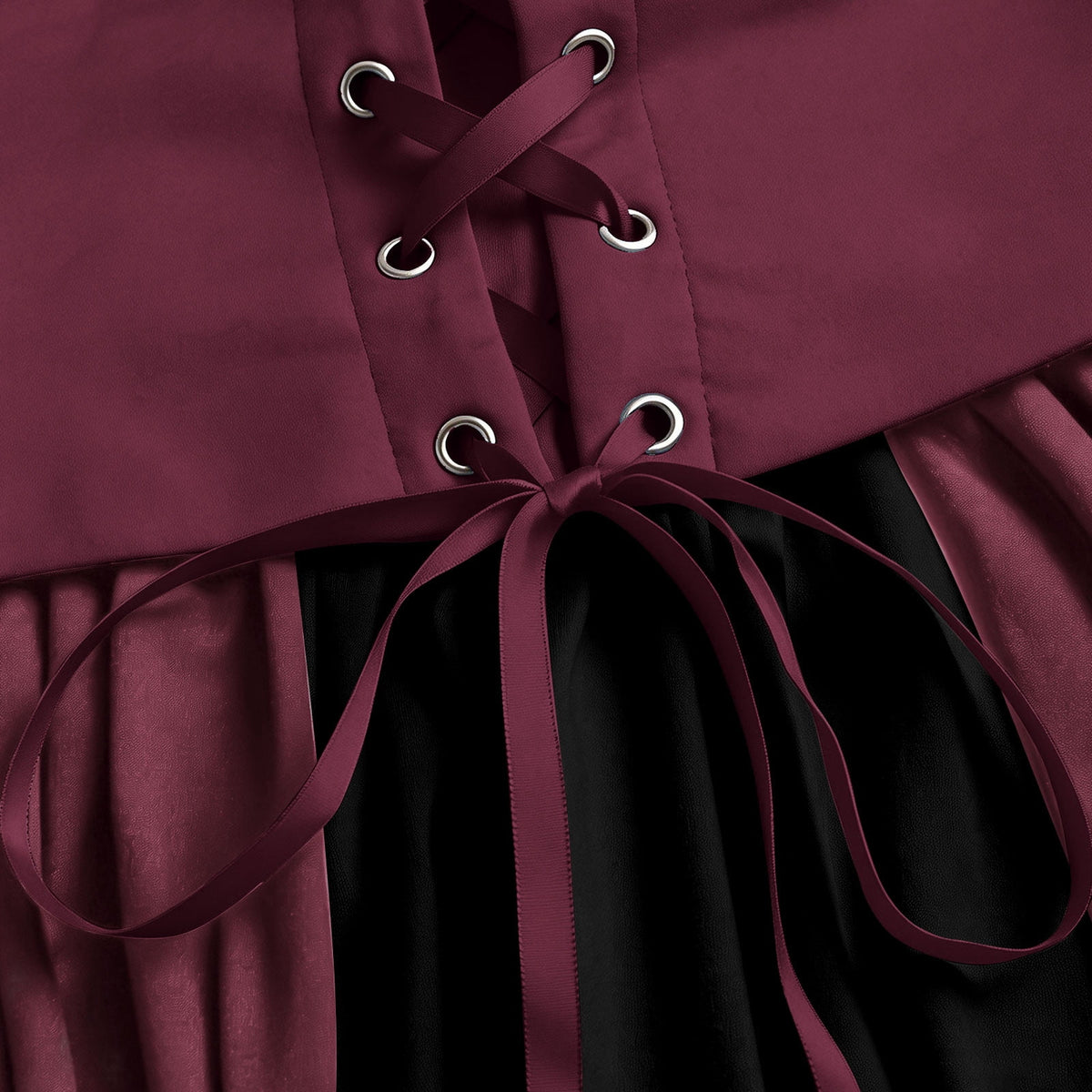 Gothic Dresses for Women Medieval Renaissance Halloween Costume Lace Up Corset High Low Ruffle Hem Square Neck Vintage Gown