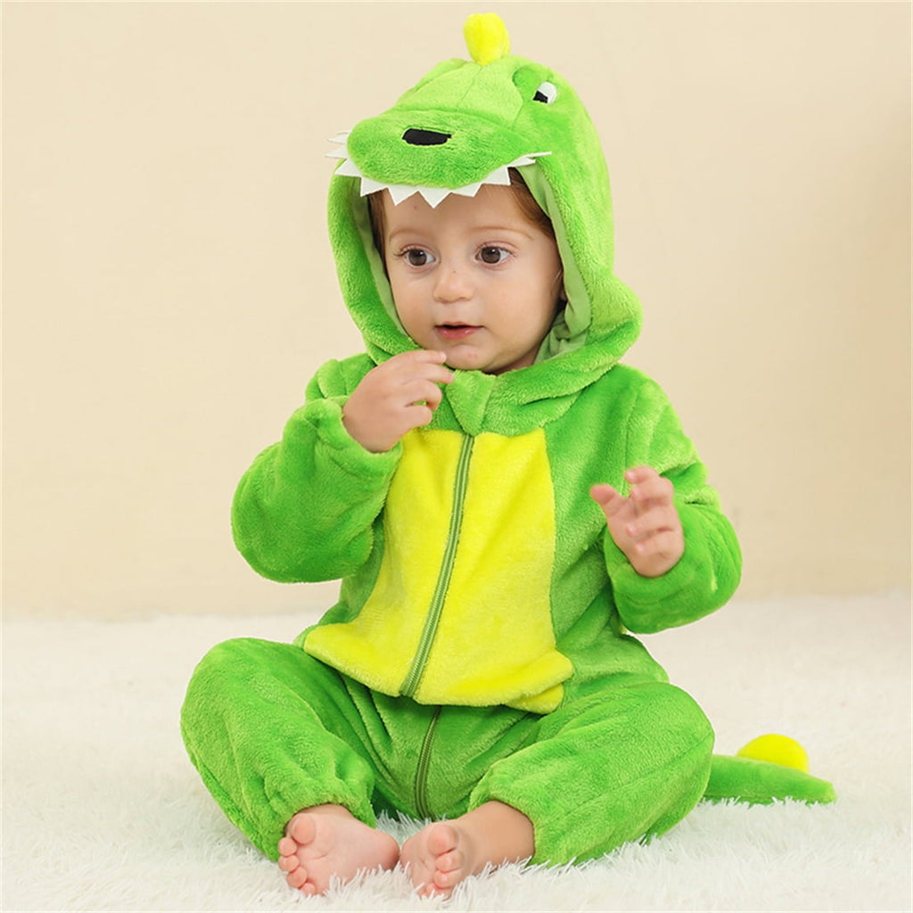 WIBACKER 0-3T Unisex Baby Animal Costume Winter Autumn Flannel Hooded Romper Christmas and Halloween Panda Cosplay Jumpsuit