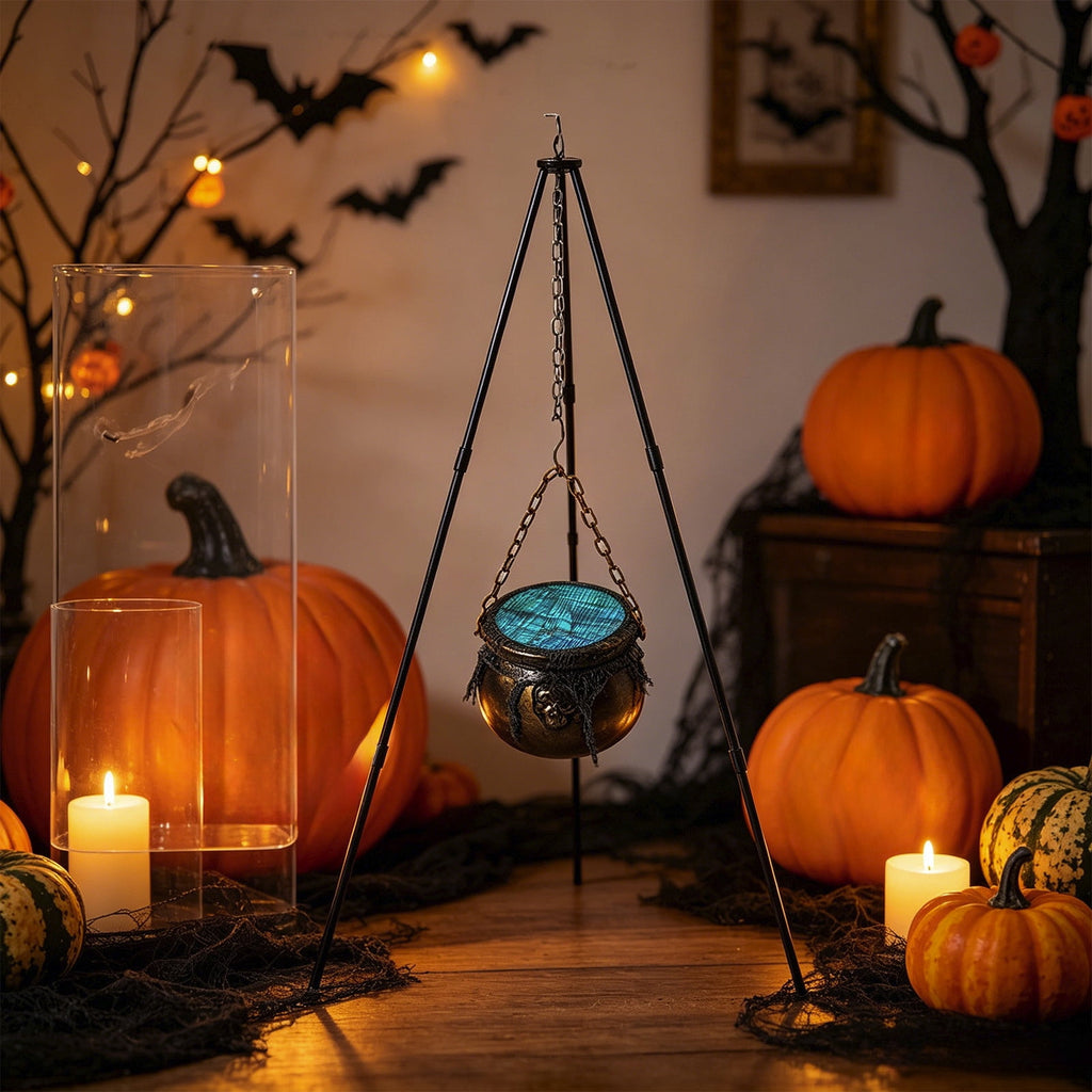 Muecwrye Halloween Decorations Outdoor, Halloween Clearance! Halloween Witches Cauldron with Lights, DIY Bubbling Cauldron Set Decor for Home Porch Outside, Halloween Party Supplies( Without Tripod)