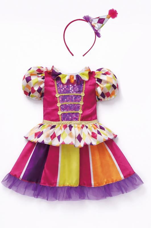 Jolly Clown Costume for Toddler Girls, 3T-4T, by Way to Celebrate