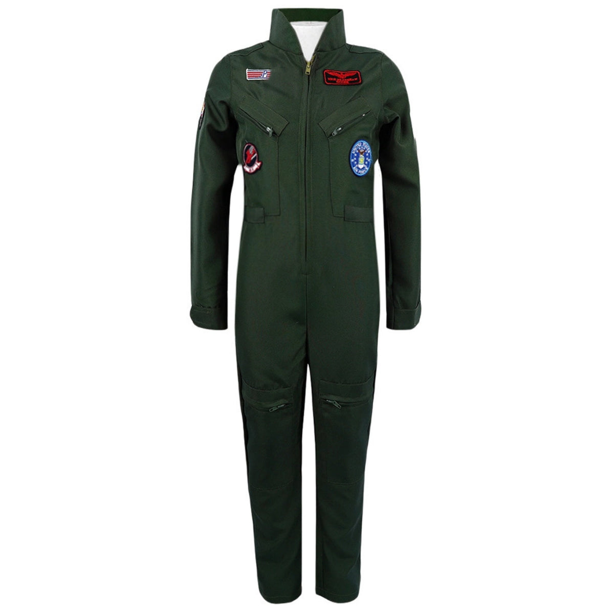 URSOFINE Kids Fighter Pilot Costume - Air Force Flight Suit Roleplay Dress Up with Aviator Accessories for Girls Boys