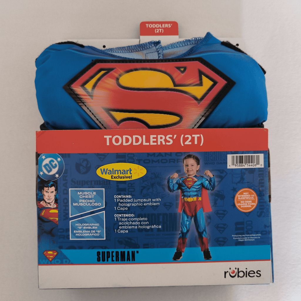 DC Superman Halloween Costume for Toddler, Size 2T, by Rubies