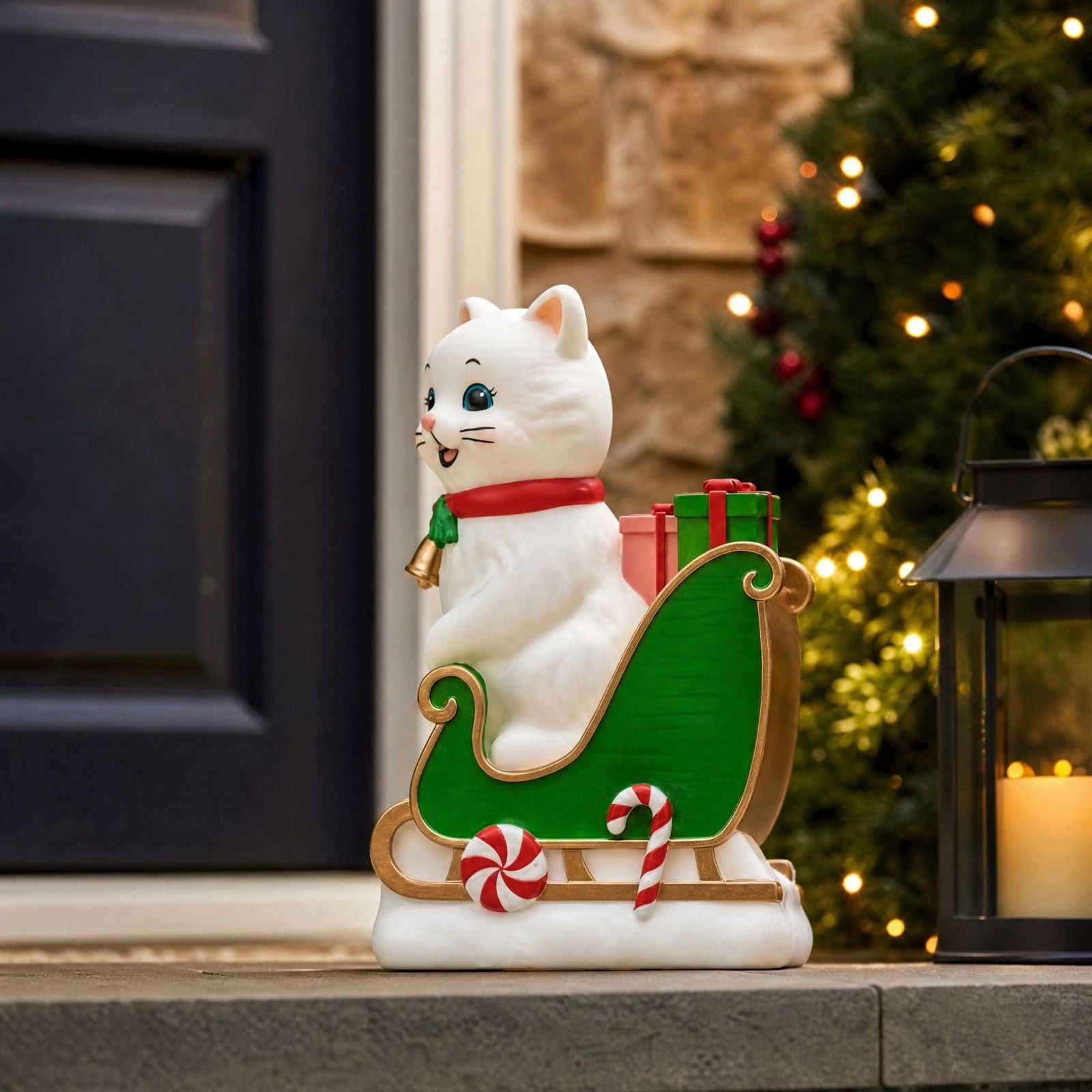 Clearance! Christmas Golden Retriever Statue with LED Lights, Cute Dog Holding Puppy Figurine, Christmas Decoration Indoor Outdoor, Gift for Kiddo Adults