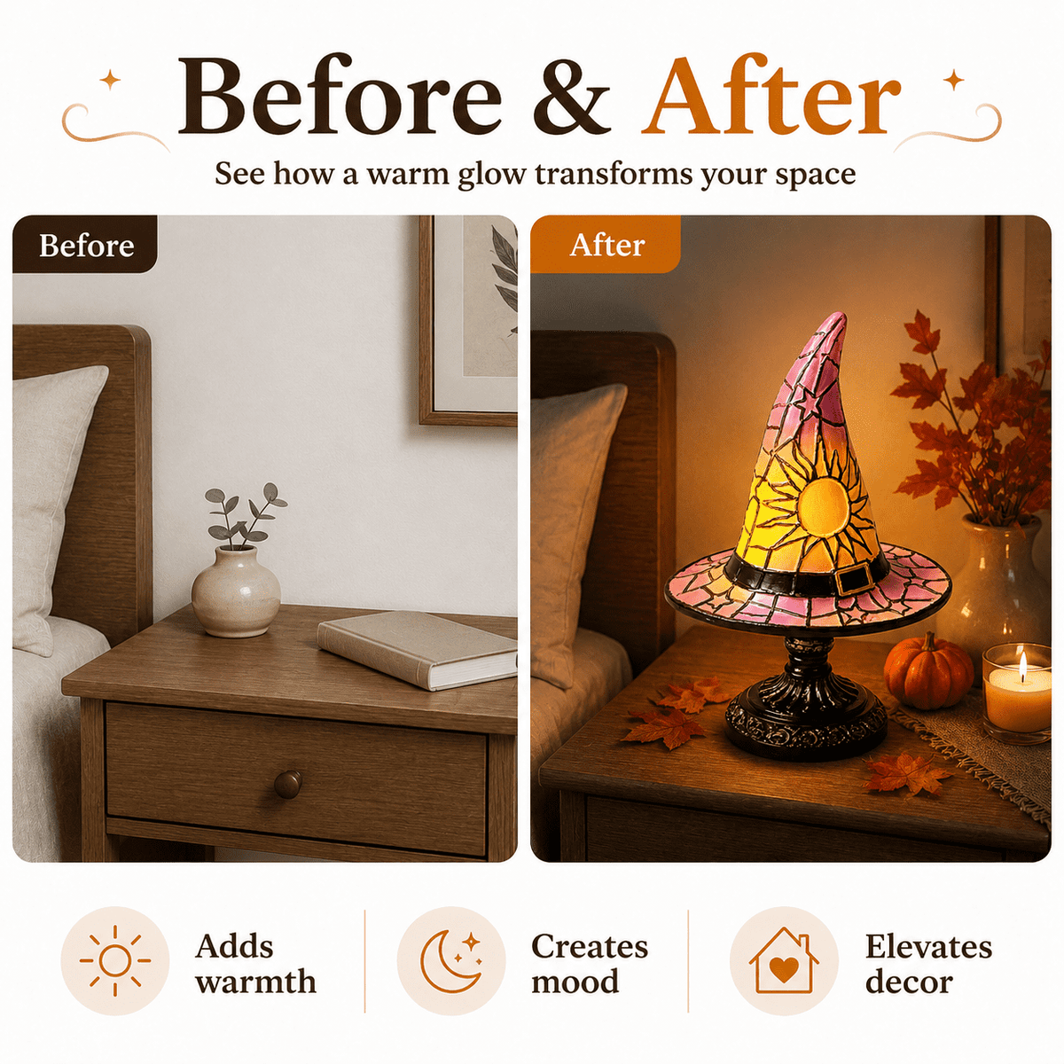 Diceymbol Halloween Decorations and Fall Decor, Halloween Venue Decoration Ghost Props LED Illuminated Ghost Decorations for Tabletop, Mantel, Shelf Indoor Outdoor 9.05 inch