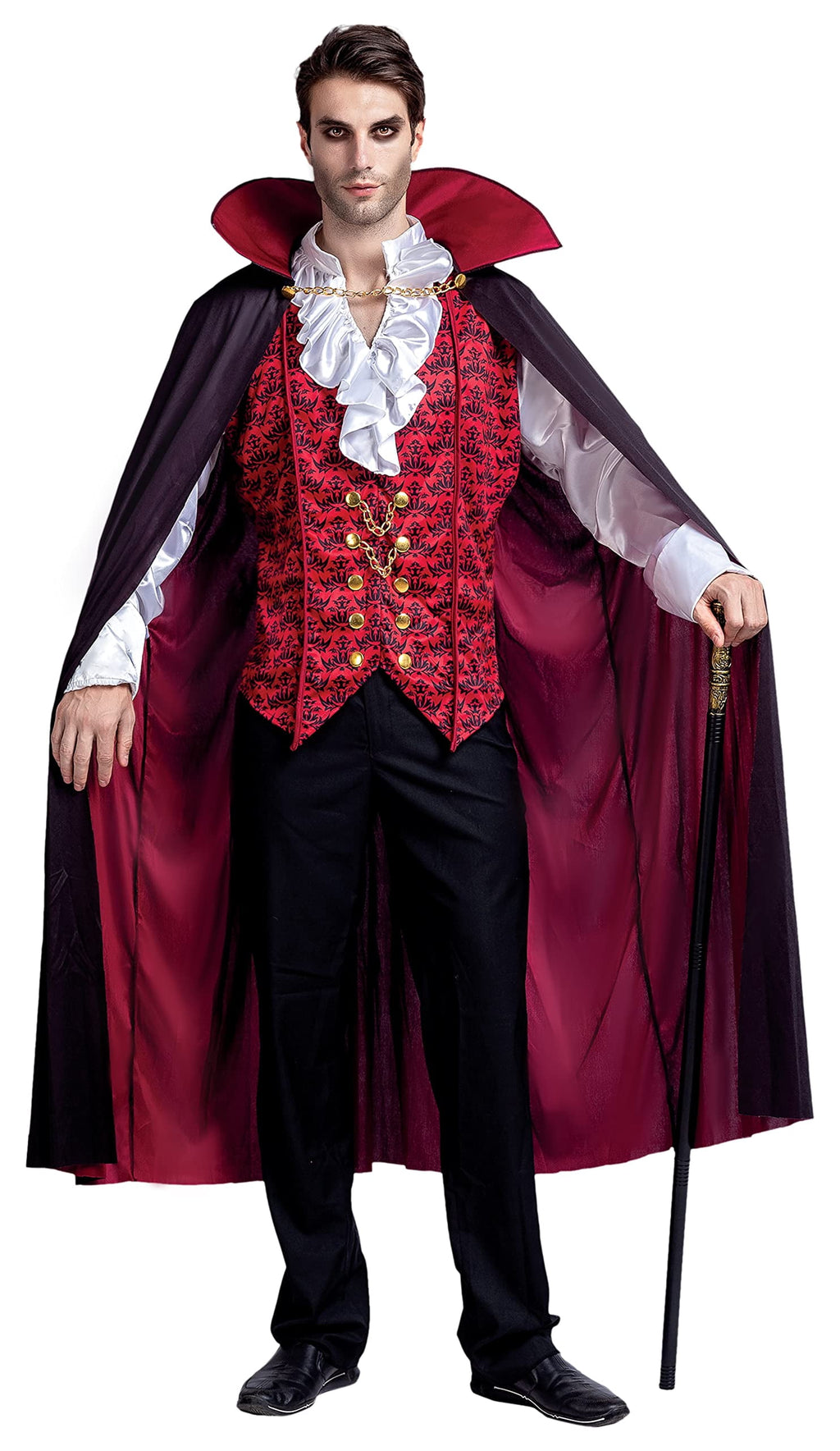 Joyfy Gothic Vampire Costume Kids, Toddler Vampire Costume Halloween Vampire Costume, Vampire costume for boys, Halloween Party Dress Up (3-4yrs)