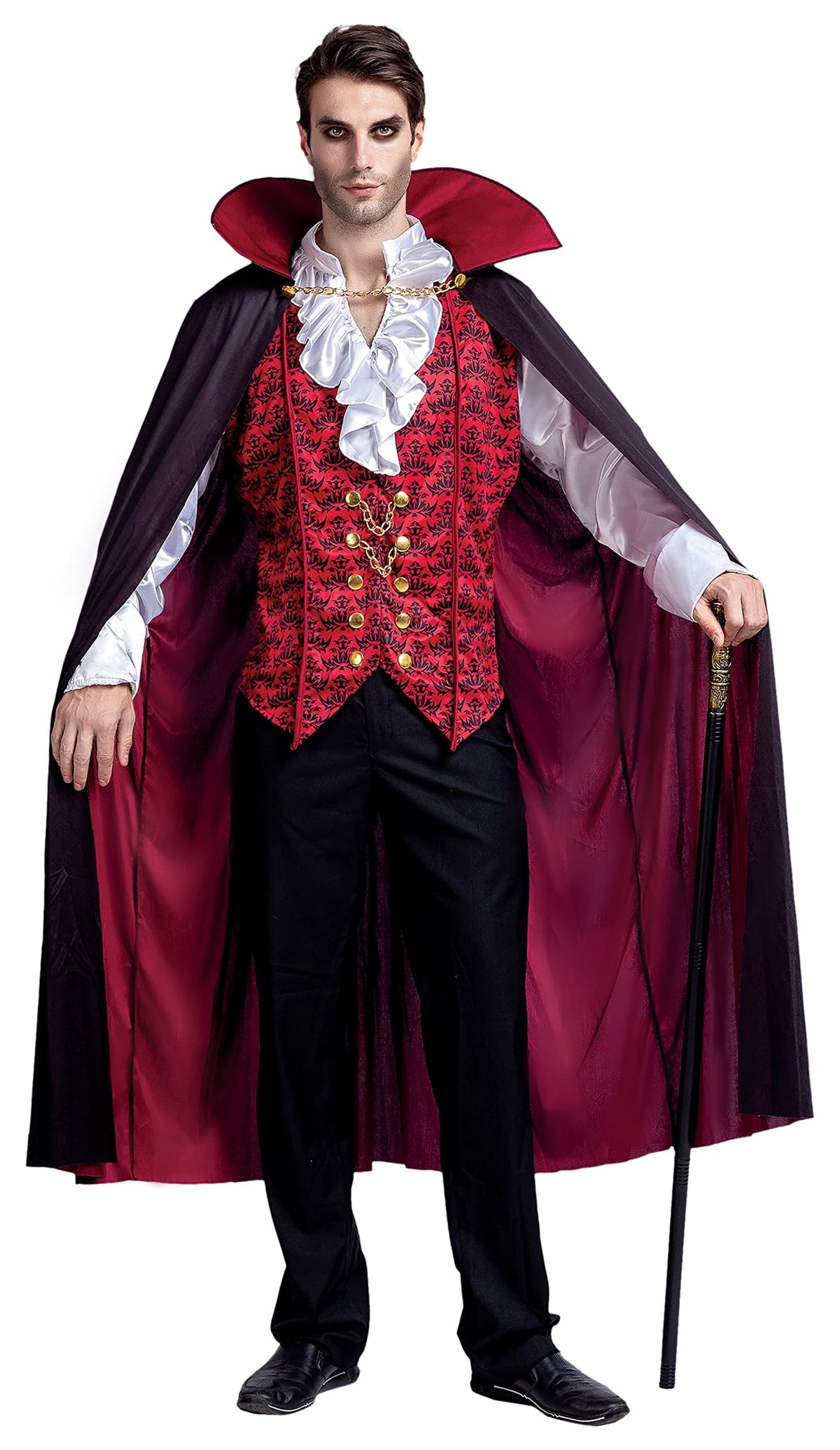 Joyfy Gothic Vampire Costume Kids, Toddler Vampire Costume Halloween Vampire Costume, Vampire costume for boys, Halloween Party Dress Up (3-4yrs)