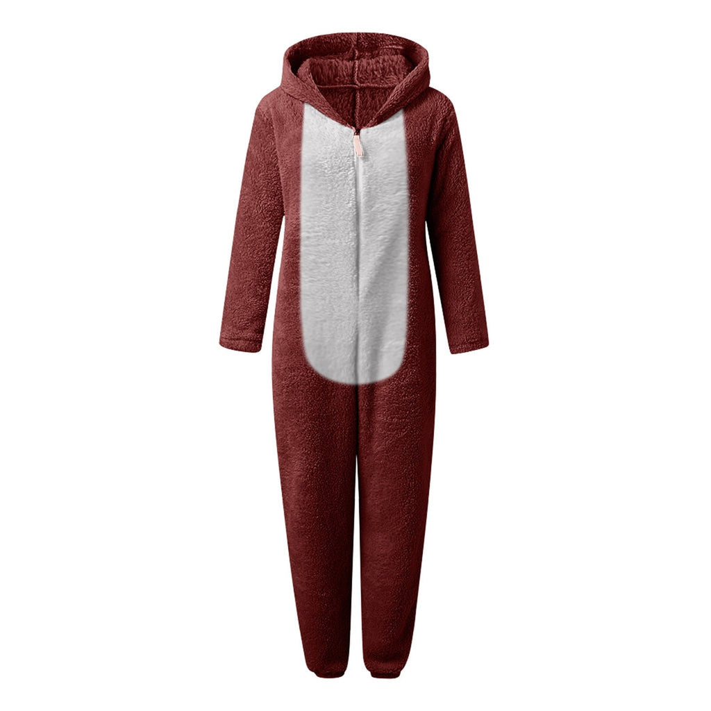 QATAINLAV Sherpa Fleece Jumpsuit for Women Winter Warm Fuzzy Onesie Pajamas Cute Cat Hooded Romper Casual Zip Up Overalls Sleepwear Black XL