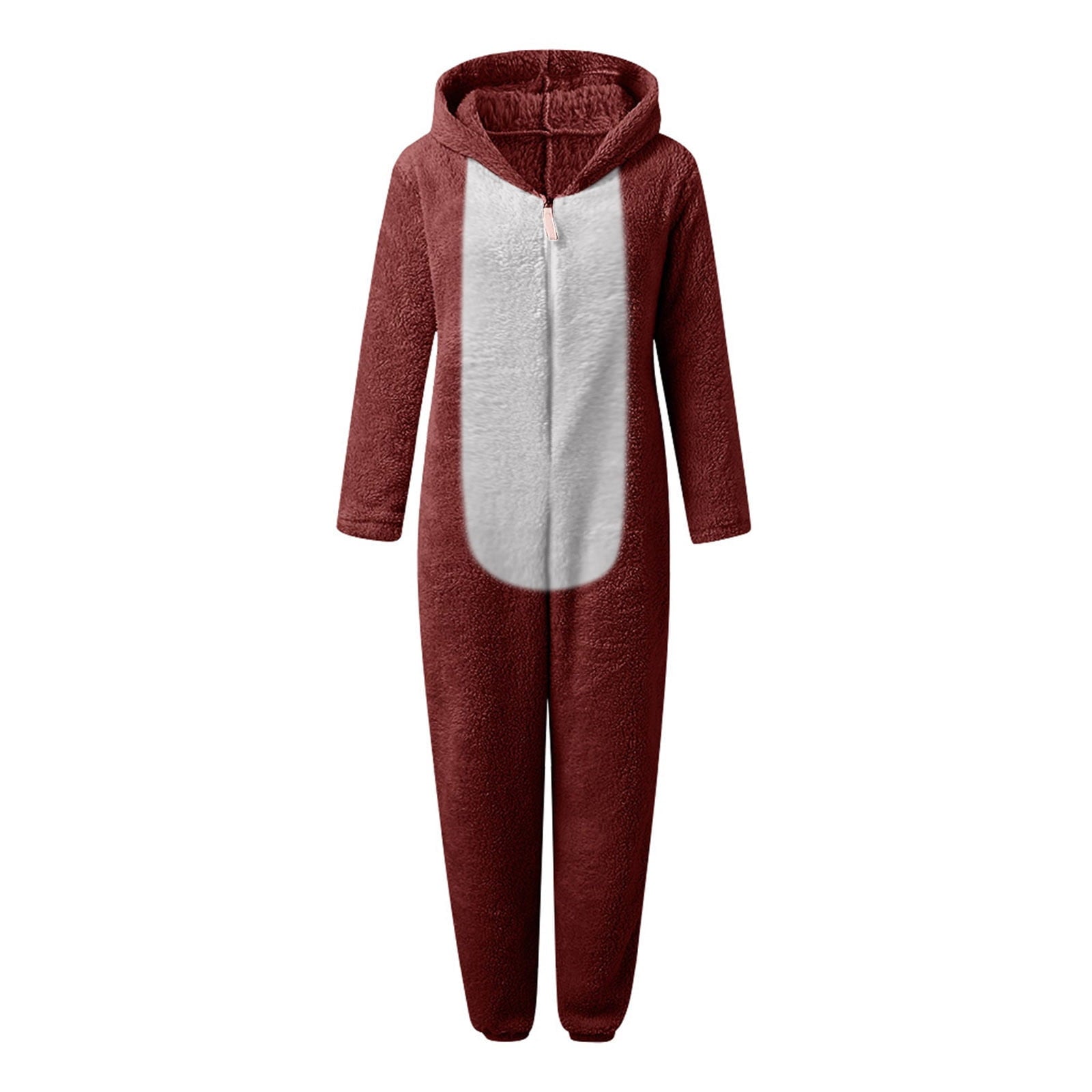 QATAINLAV Sherpa Fleece Jumpsuit for Women Winter Warm Fuzzy Onesie Pajamas Cute Cat Hooded Romper Casual Zip Up Overalls Sleepwear Black XL