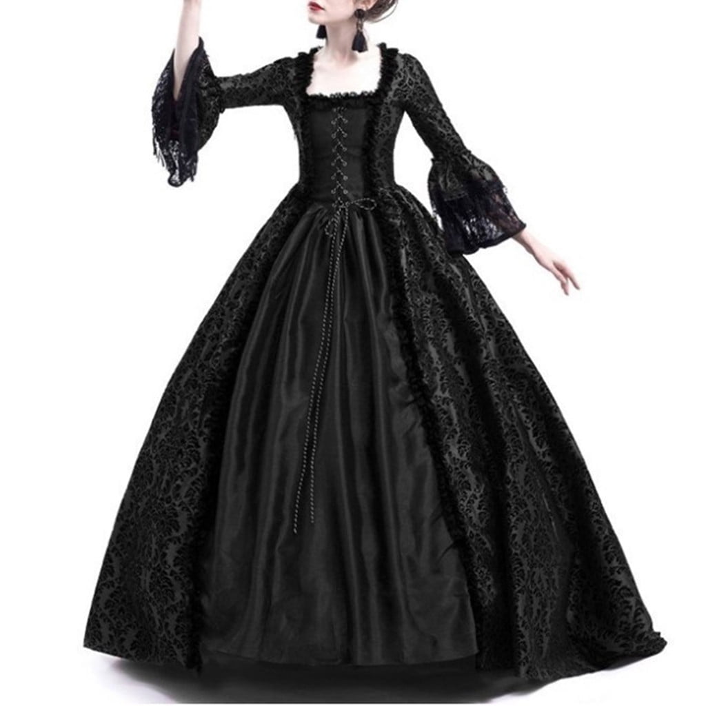 Jsaierl Victorian Dress for Women 1800S Medieval Renaissance Dress Corset Flare Sleeve Vintage Dress Cocktail Party Ball Gown