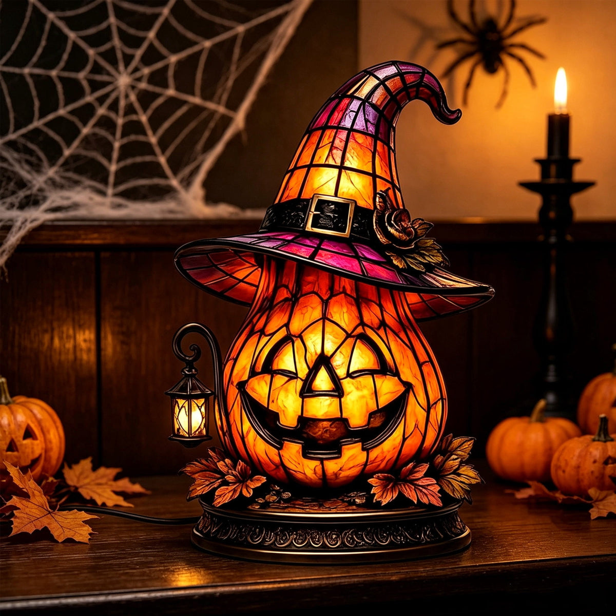 Diceymbol Halloween Decorations and Fall Decor, Halloween Venue Decoration Ghost Props LED Illuminated Ghost Decorations for Tabletop, Mantel, Shelf Indoor Outdoor 9.05 inch