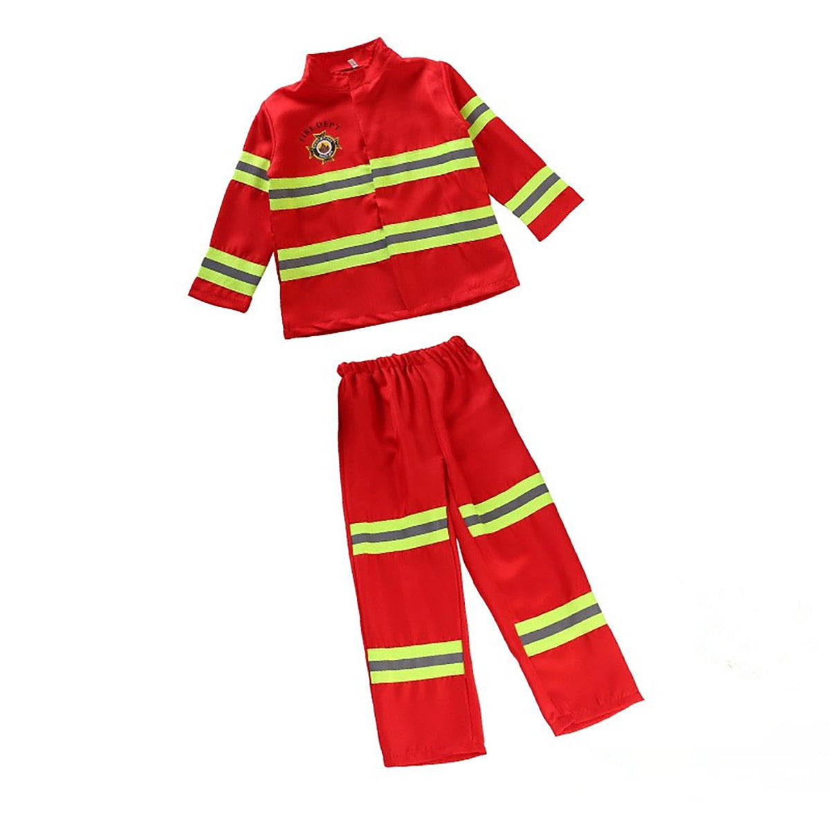 JCCXIN Child Toddler Boys Girls Halloween Fireman Outfits Career Role Play Dress-Up Party Clothes Coat And Pants With Accessories Set Trick Or Treat School Carnival Funny Outfit Sets,Red,4-5 Years
