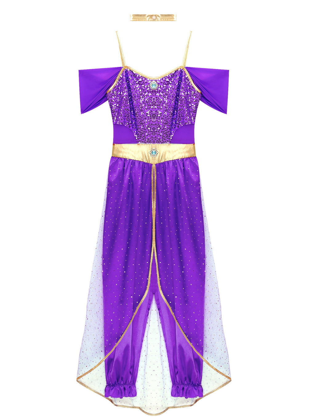 YiZYiF Women's Arabian Princess Dance Costume Halloween Party Fancy Dress Shiny Belly Dance Jumpsuit Turquoise B 4XL