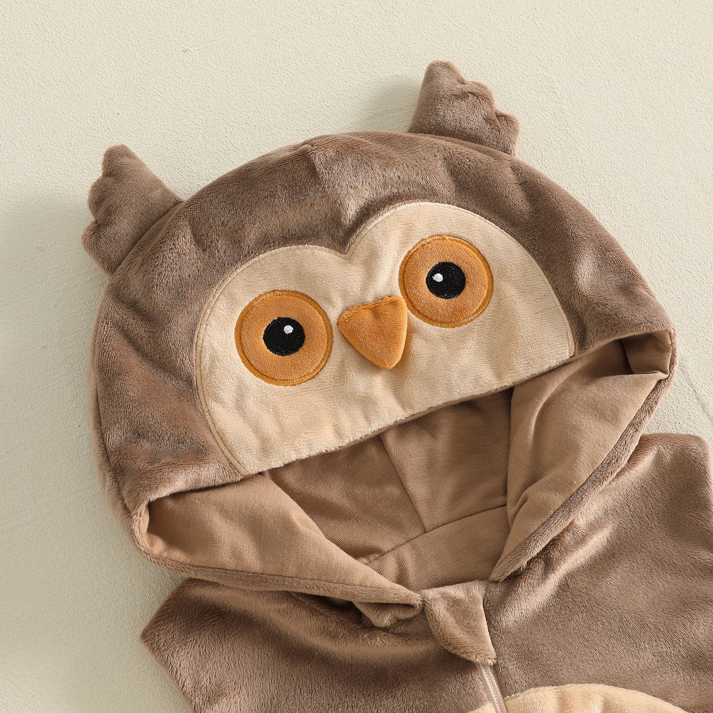 RUINIXCW Newborn Baby Boy Halloween Costume Kids Infant Animal Cosplay Outfit Toddler Fall Winter Clothes Warm Fleece Hooded Sleeveless Romper