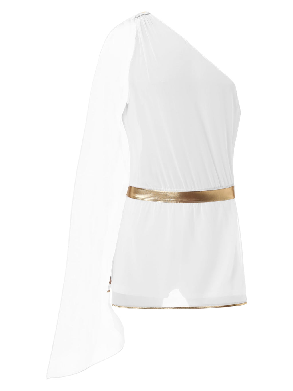 iiniim Adult Mens Halloween Cosplay Short Toga Ancient Roman Greek God Costume Jumpsuit with Slit Skirt A White S