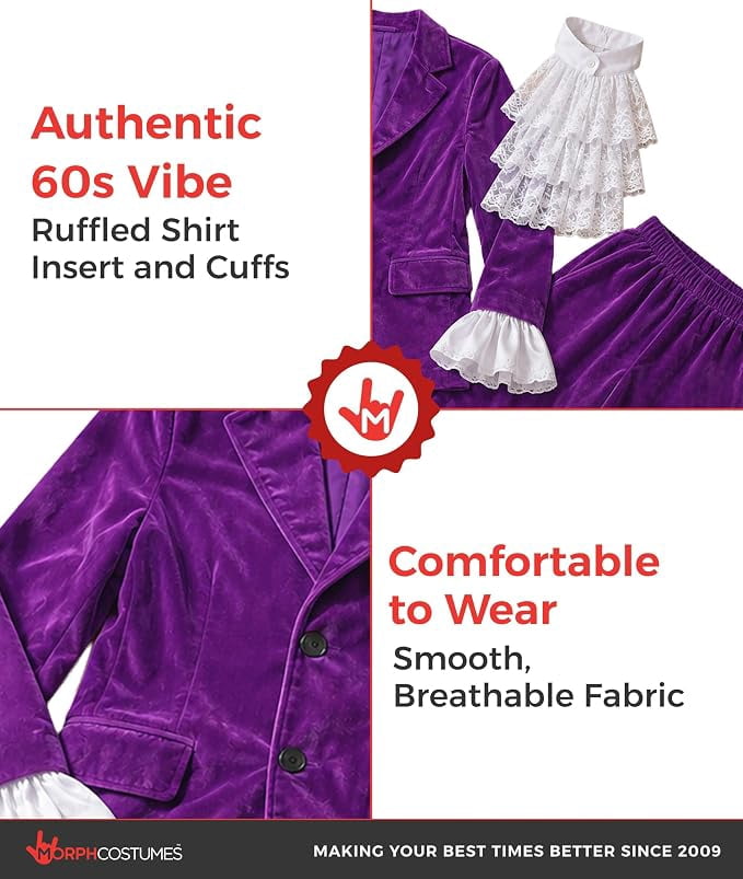 Fun Shack Mens 60s Purple Austin Powers Costume Adult Halloween Costumes Purple M
