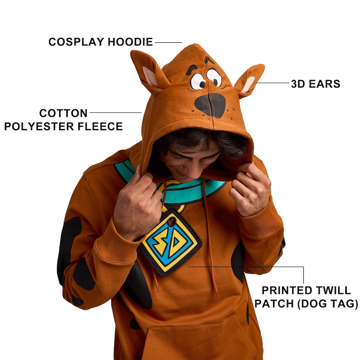Scooby Doo Men's Character Cosplay Hoodie -XL