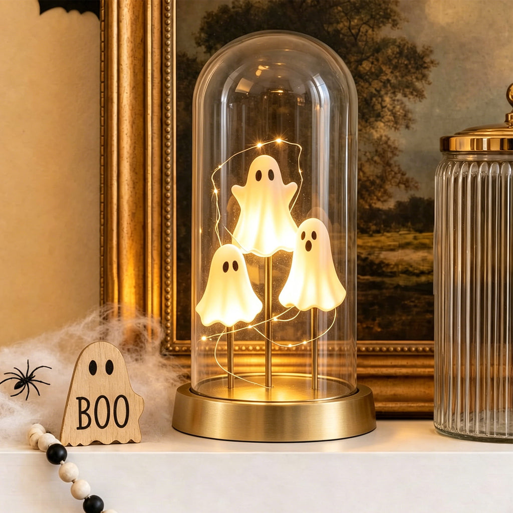 Clearance Halloween Ghost Bubble Bath Lamp, Cute Bathtub Ghost Night Lights for Halloween Decor, Reading Books Nightlight, Halloween Decorations for Indoor Readers & Book Lover Desk Home Party Gifts